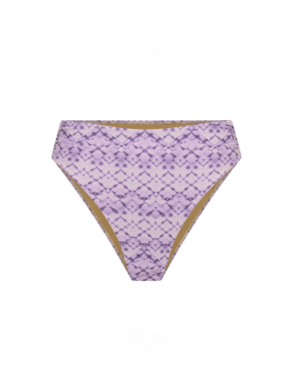Alice High Waist Bikini Bottom KIVARI | Purple tie dye printed high waisted bikini bottoms