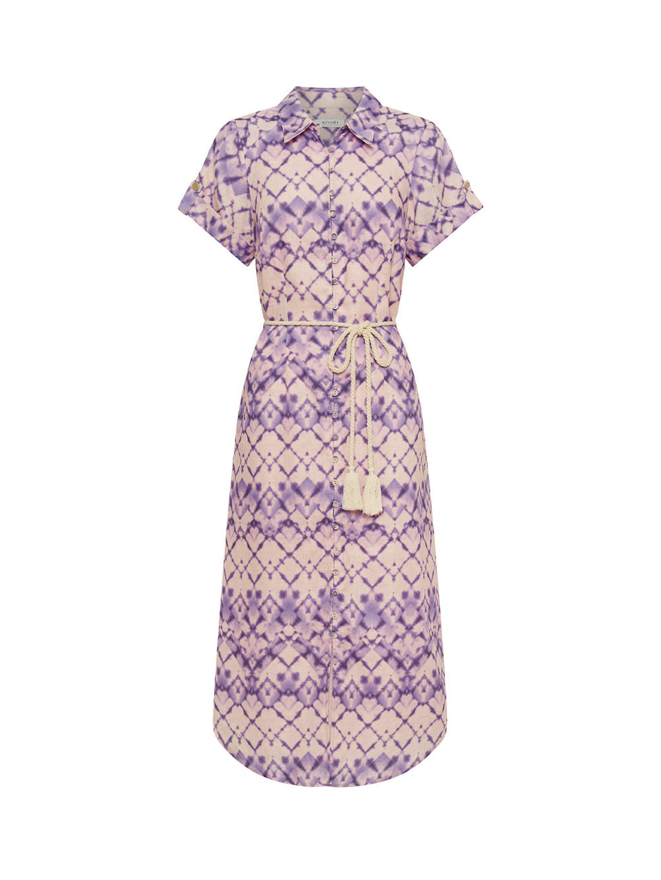 Alice Midi Dress KIVARI | Purple tie dye midi dress