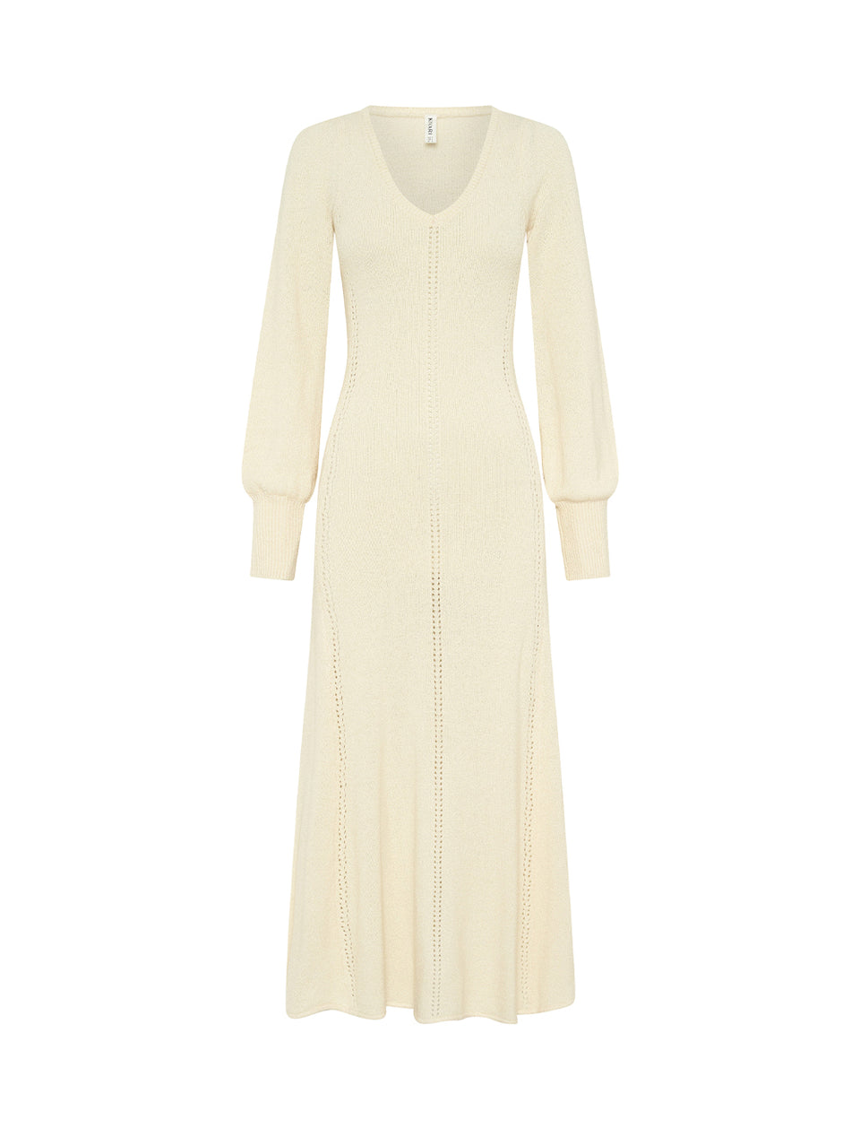 Cali Knit Dress KIVARI | Cream knit midi dress