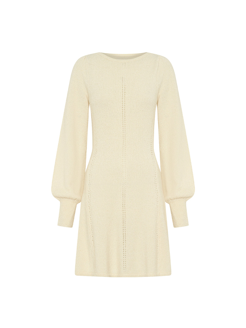 Cali Knit Mini Dress KIVARI | Cream knit mini dress