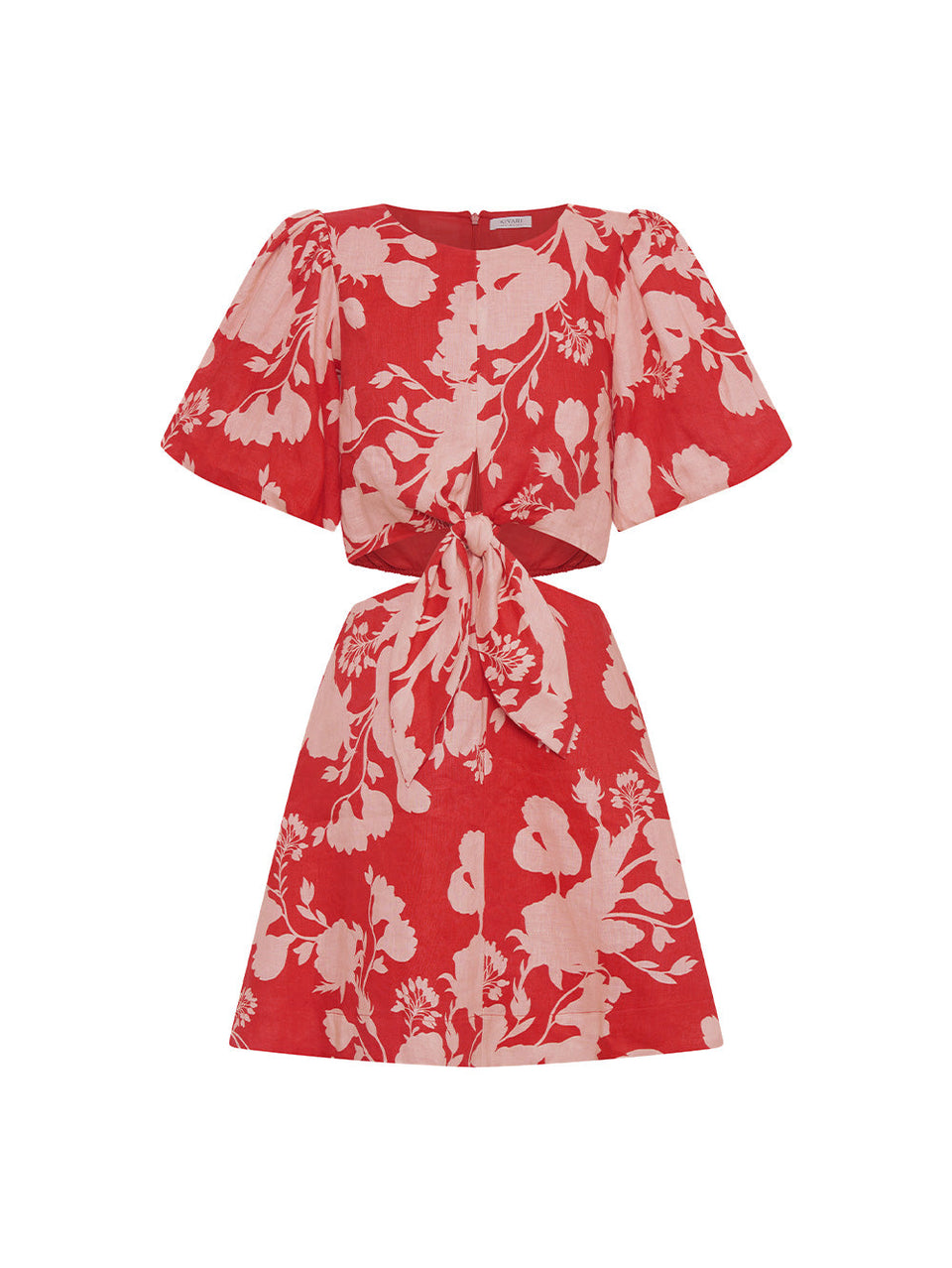 Delfina Mini Dress KIVARI | Pink and red floral mini dress