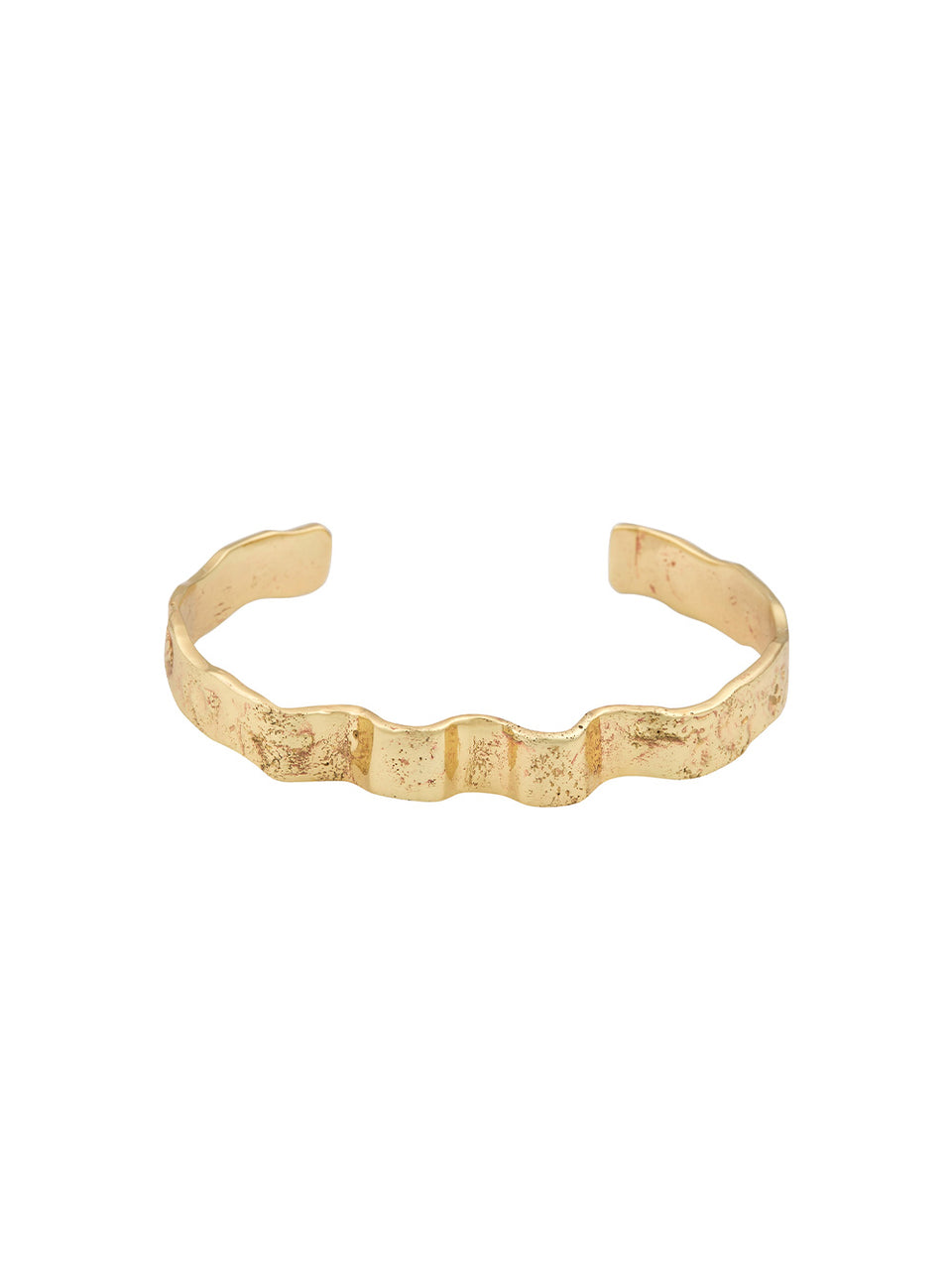 Elysian Cuff KIVARI | Gold cuff with battered organic texture