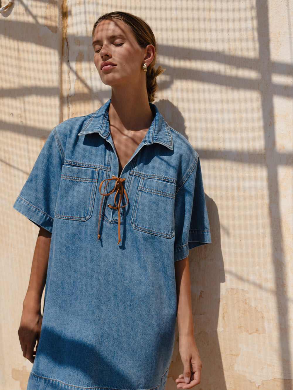 kivari denim dress Marla Denim Shirt KIVARI