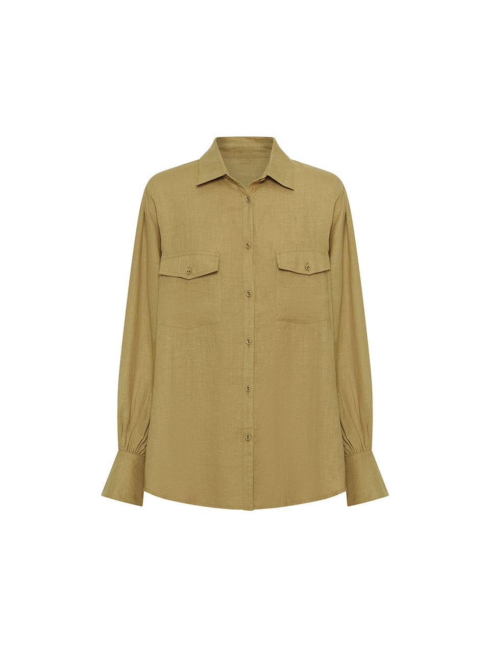 Franca Blouse KIVARI | Khaki linen shirt