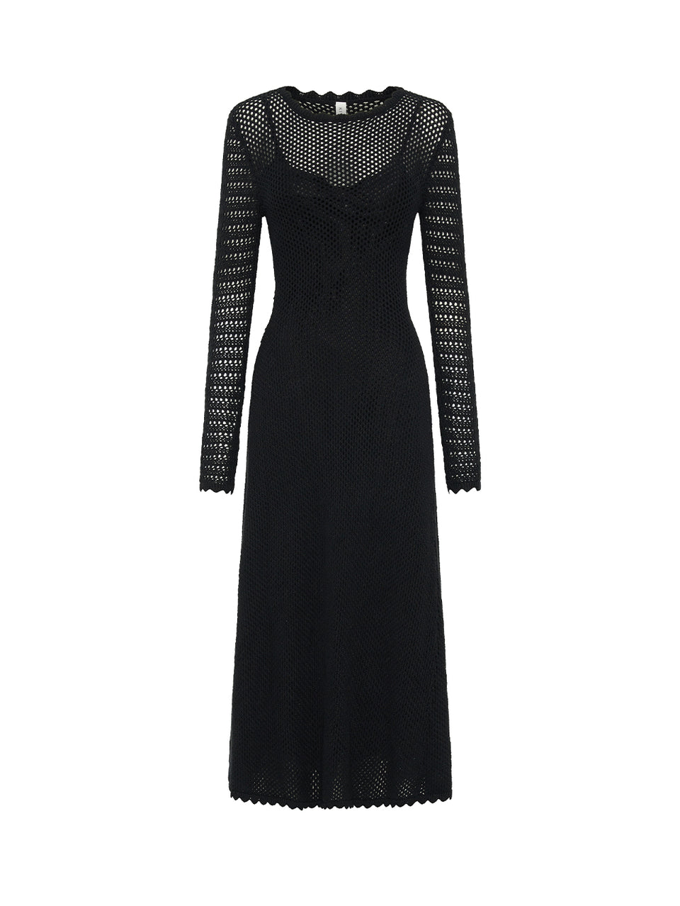 Ingrid Midi Dress Black KIVARI | Black knit midi dress
