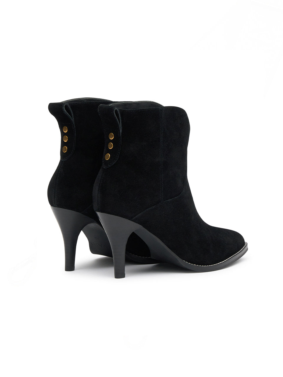 Kate Boot Black KIVARI | Black suede leather short boot back view