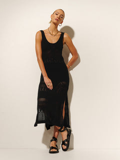 Riza Crochet Midi Dress