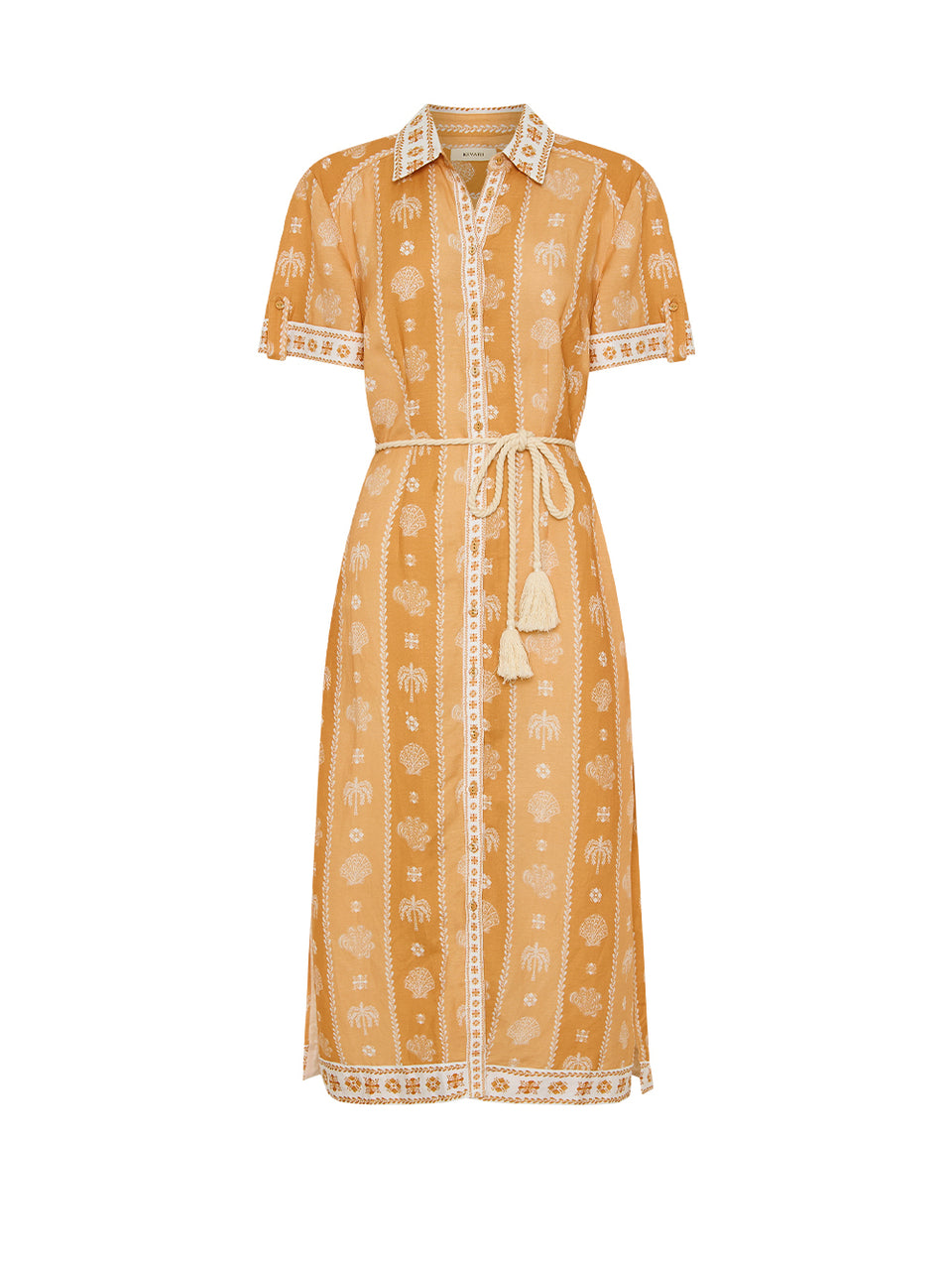 Sienna Midi Dress KIVARI | Orange print midi dress