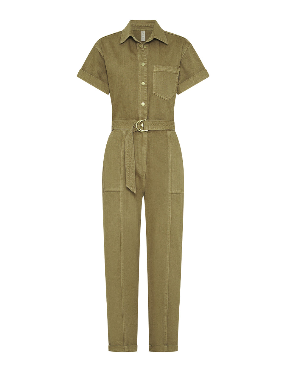 Tahlia Boilersuit Khaki KIVARI | Khaki green denim boilersuit