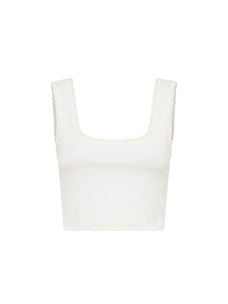 Tallulah Crop Tank Ivory KIVARI | White crop tank top