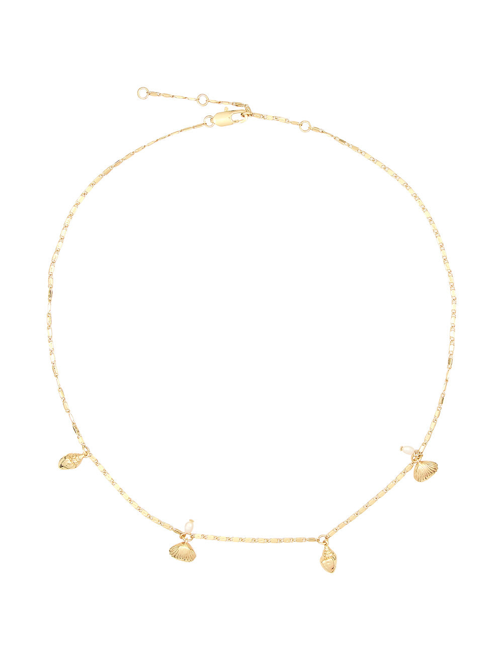Thalassa Necklace KIVARI - Gold shell studs on gold chain necklace