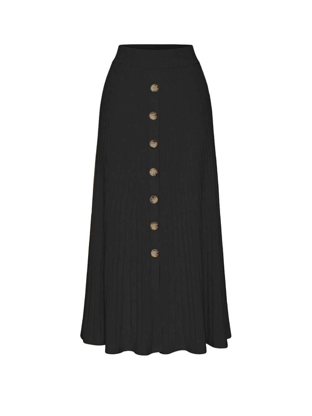 Asha Knit Midi Skirt - Black
