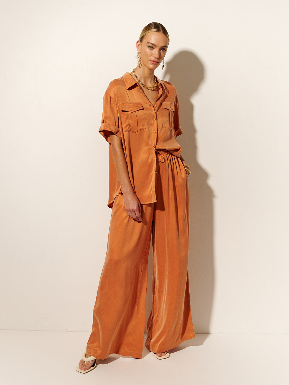 KIVARI Bianca Pant | Model wears Orange Pant