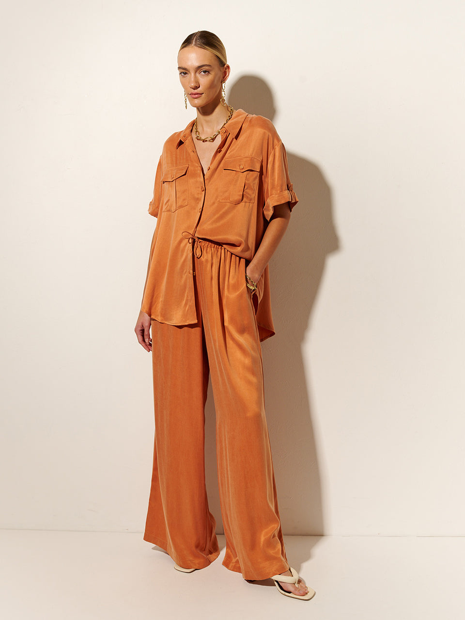 KIVARI Bianca Pant | Model wears Orange Pant