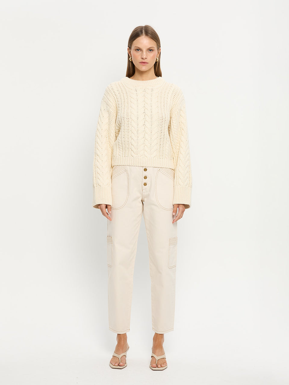 Brielle Knit Cream Front 01