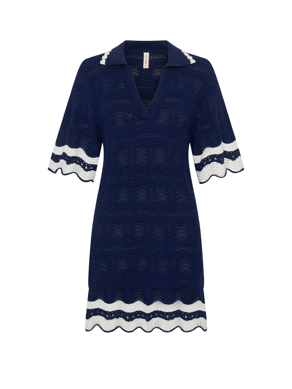 【最終値下げ⭐︎】TroisLogo Knit Mini Dress/S Camille Knit Mini Dress | Crochet Mini Dress | KIVARI