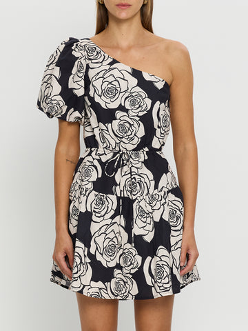 Carmen One Shoulder Hollow Out Midi Dress