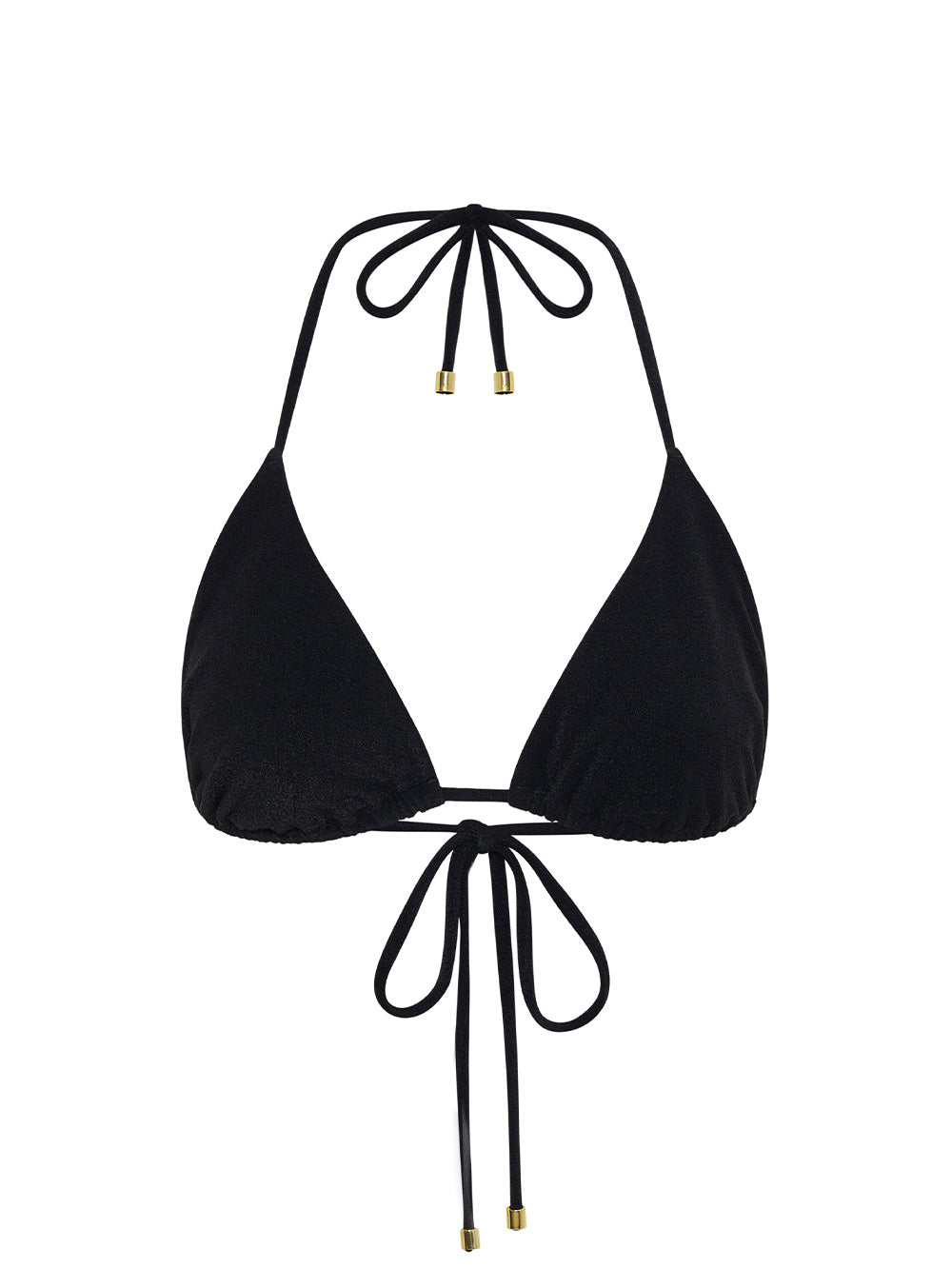 Charlotte Halterneck Bikini Top KIVARI | Black triangle bikini top