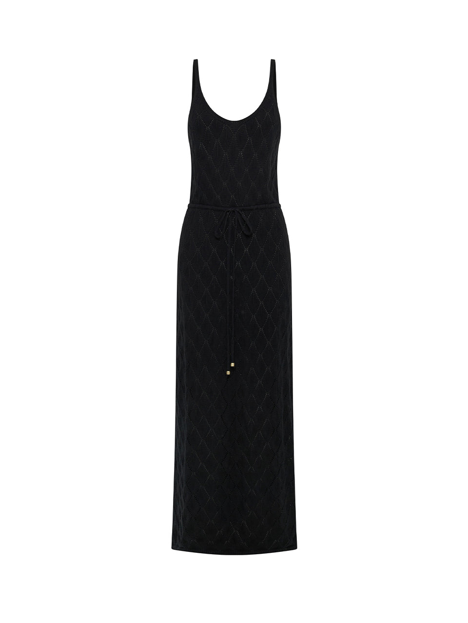 Claudia Strappy Midi Dress Black KIVARI | Black knit midi dress