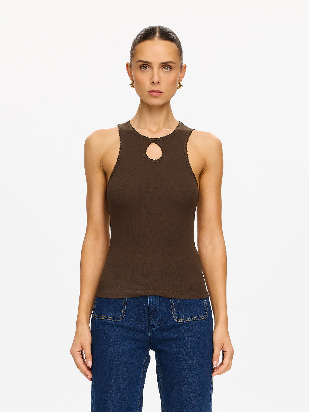 Maybel Tank Top - Coffee | Brown Tank Top – KIVARI