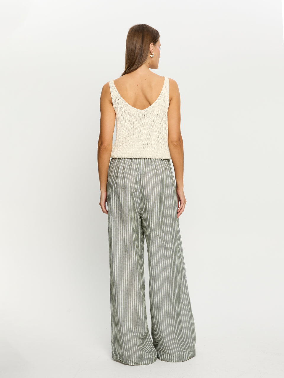 Elara Pant - Green Stripe