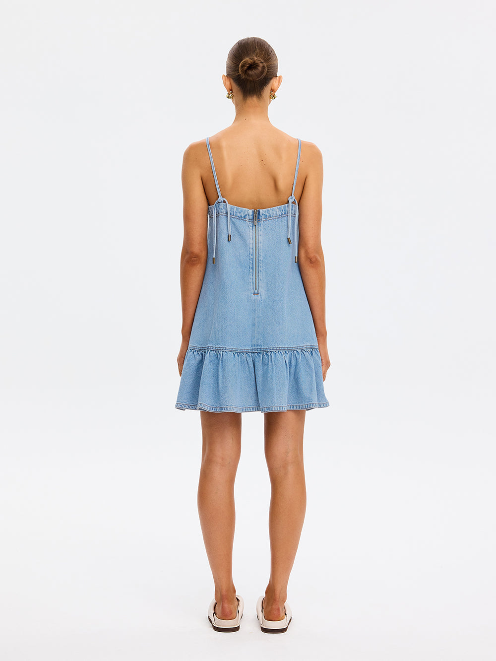 Emilie Denim Dress | Strappy Denim Dress | KIVARI