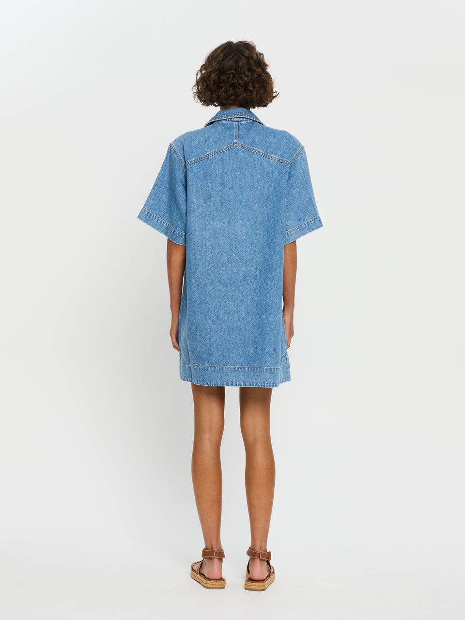 KIVARI Evie Denim Mini Dress Blue
