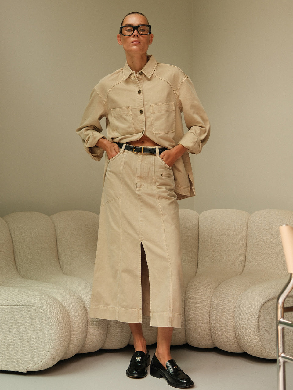 Evie Denim Midi Skirt