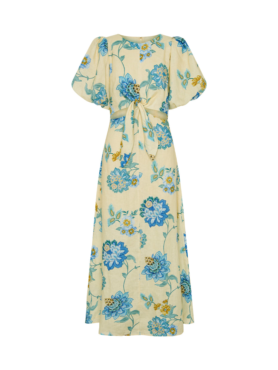 Giselle Maxi Dress KIVARI | Model wears yellow and blue floral dress