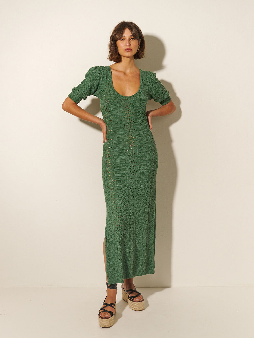 Helena Knit Midi Dress - Emerald