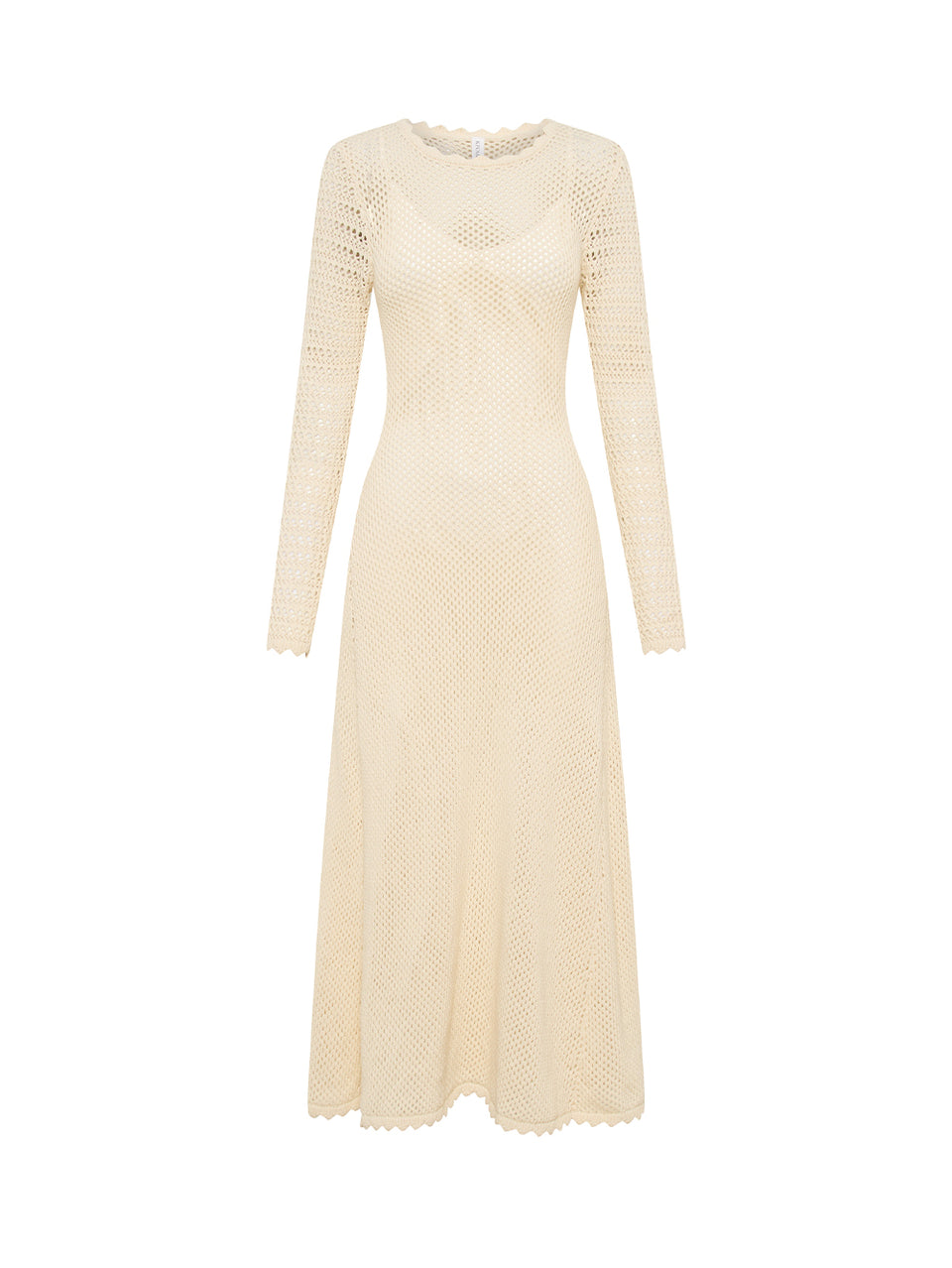 Ingrid Knit Midi Dress KIVARI | White knit dress