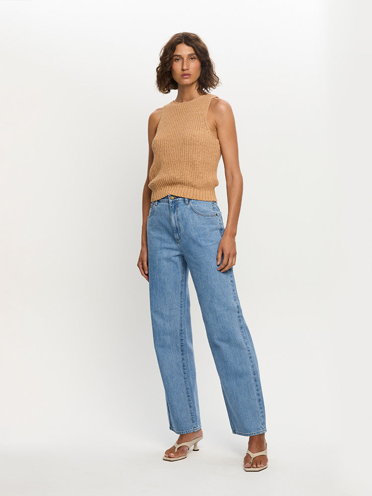 Ivy Knit Cami Latte Side 03
