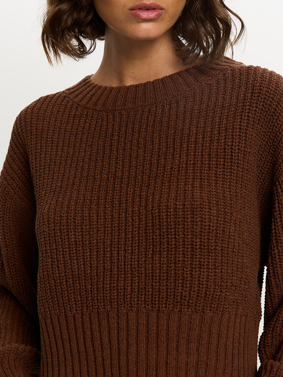 Ivy Knit Sweater Choc Detail 04
