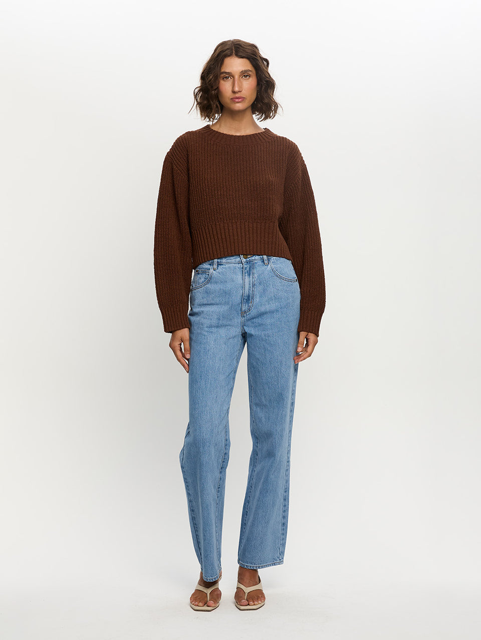 Ivy Knit Sweater Choc Front 01