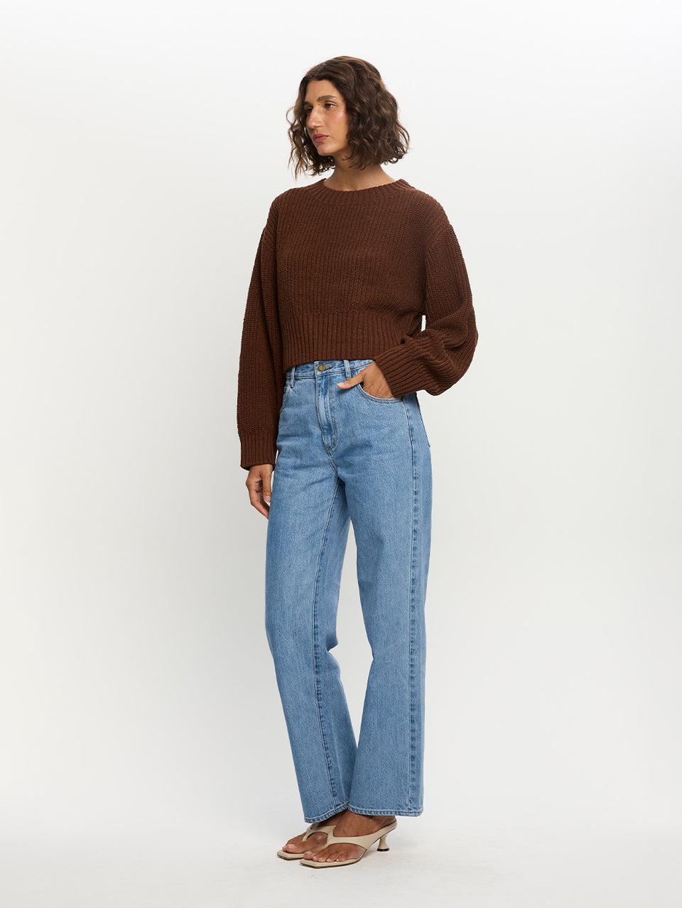 Ivy Knit Sweater Choc Side 02
