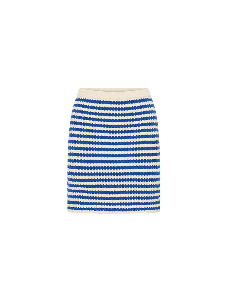K272BLU_Corinne Knit Skirt_Blue Stripe_GHOST