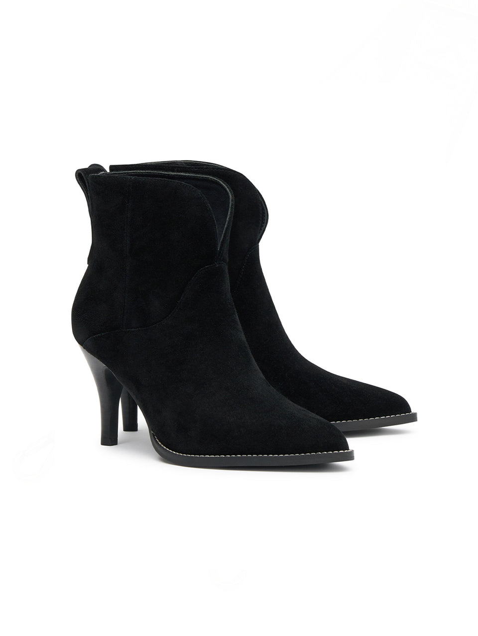 Kate Boot Black KIVARI | Black suede leather short boot