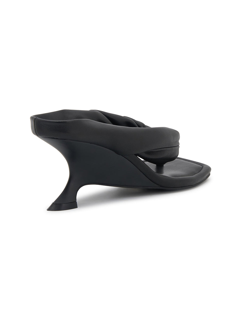 Black wedge sandal on a white background
