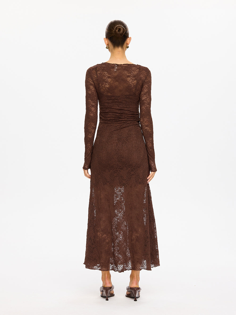 Marie Lace Maxi Dress - Chocolate | Brown Lace Maxi Dress – KIVARI