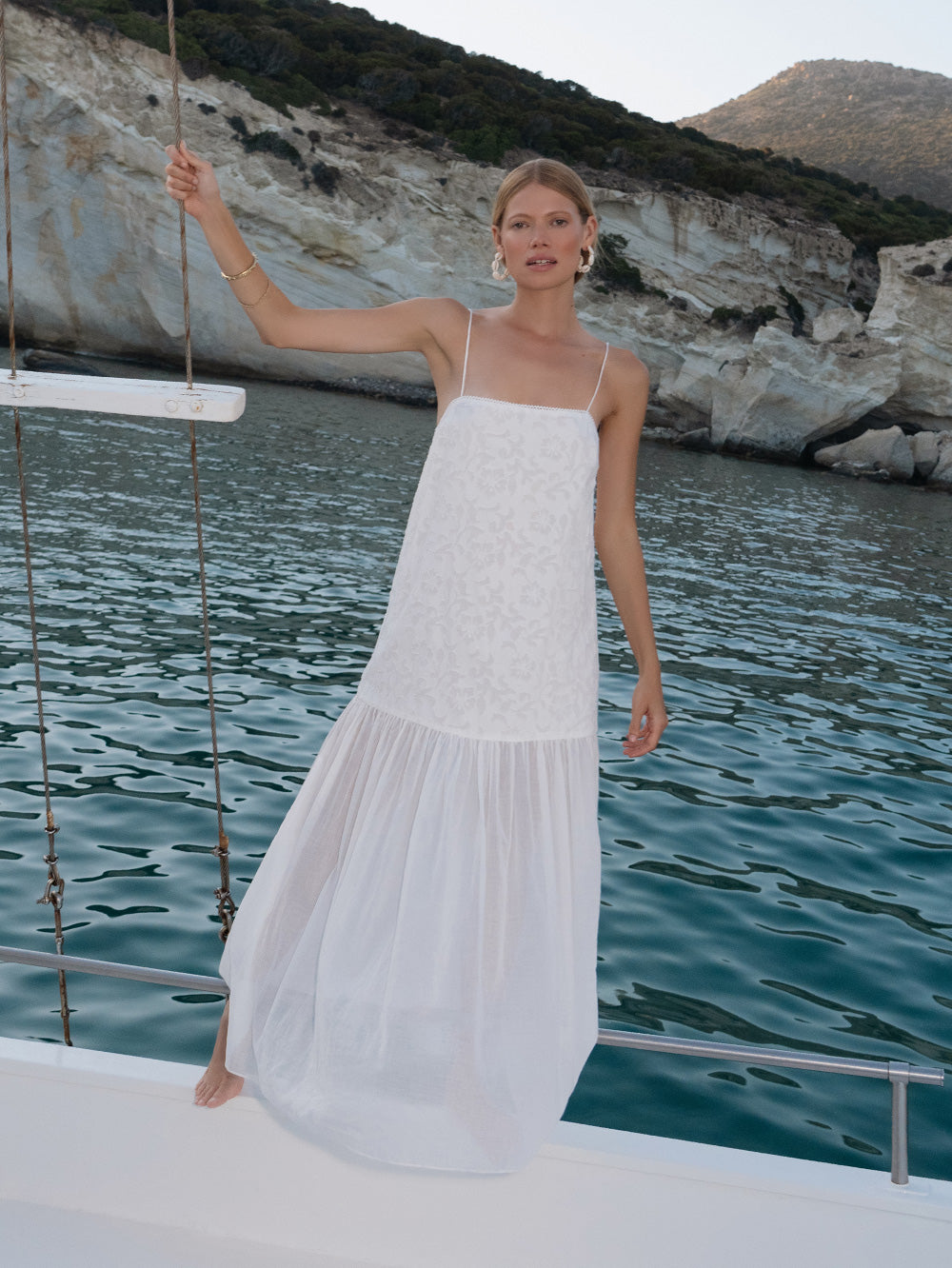 Ottavia Maxi Dress | Flowy Maxi Dress With Embroidery | KIVARI