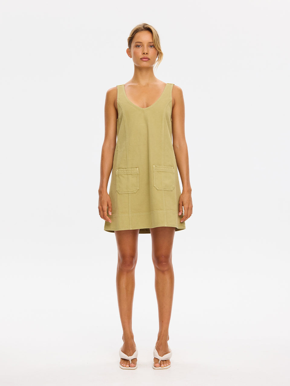 M100OLI-Ilaria-Denim-Dress-olive-01
