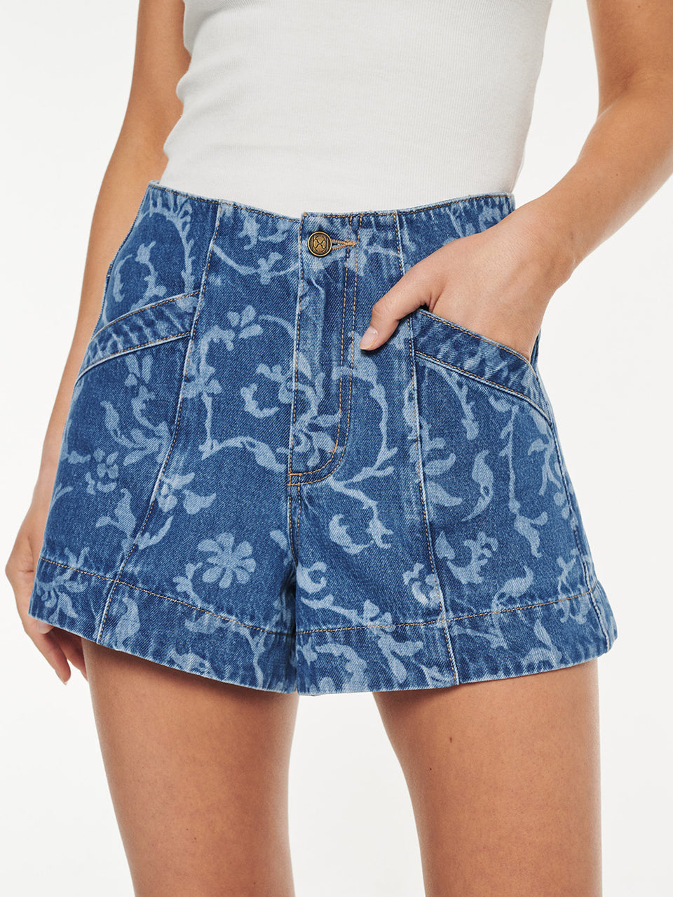 Laguna Printed Denim Short