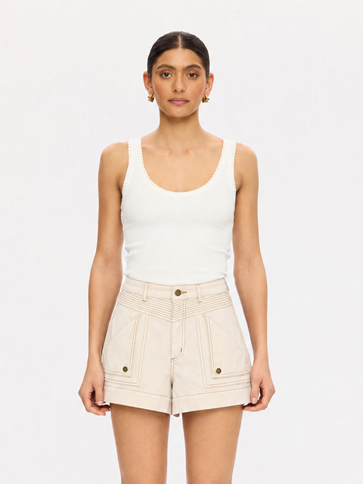 Celene Denim Short - Cream