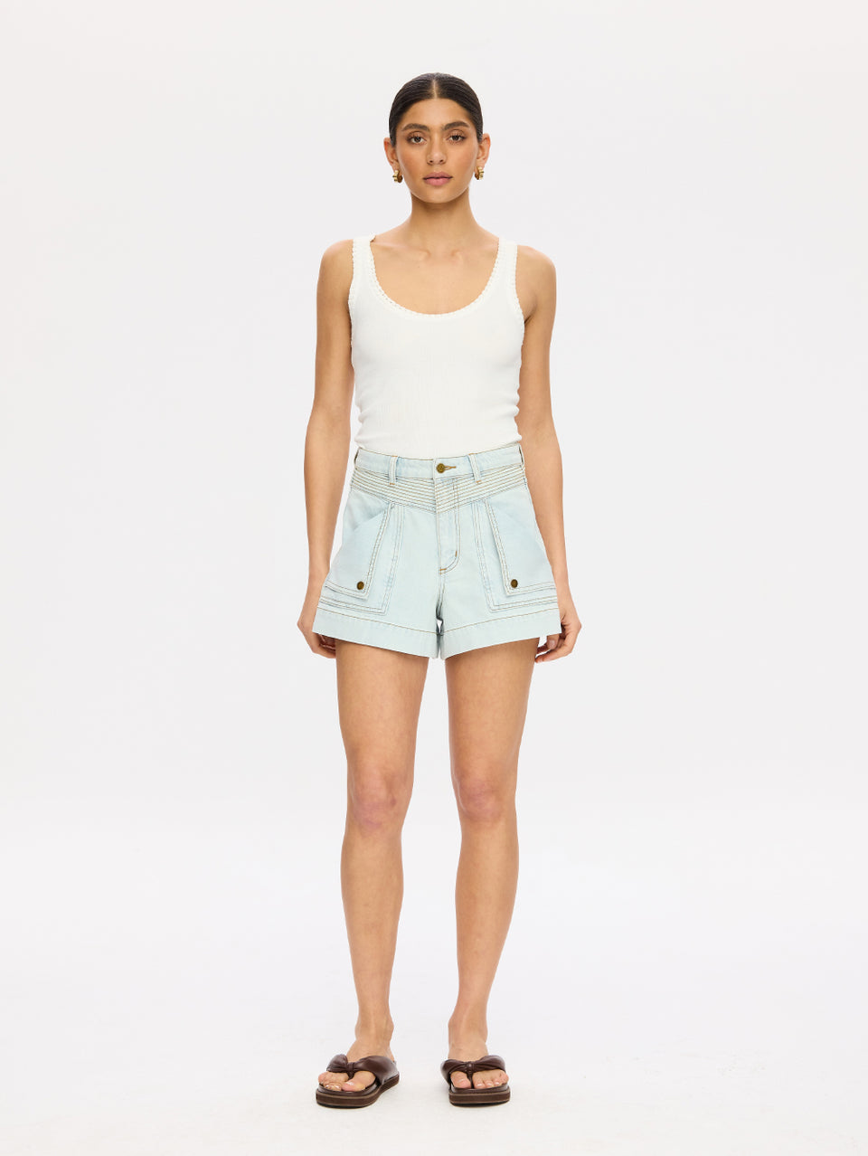 M212PAL-Celene Denim Shorts-Pale Blue-01