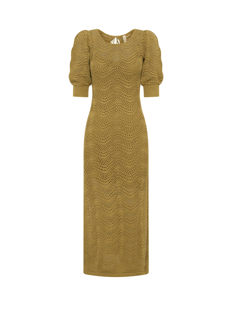 Mariana Knit Midi Dress Khaki KIVARI | Khaki knit midi dress