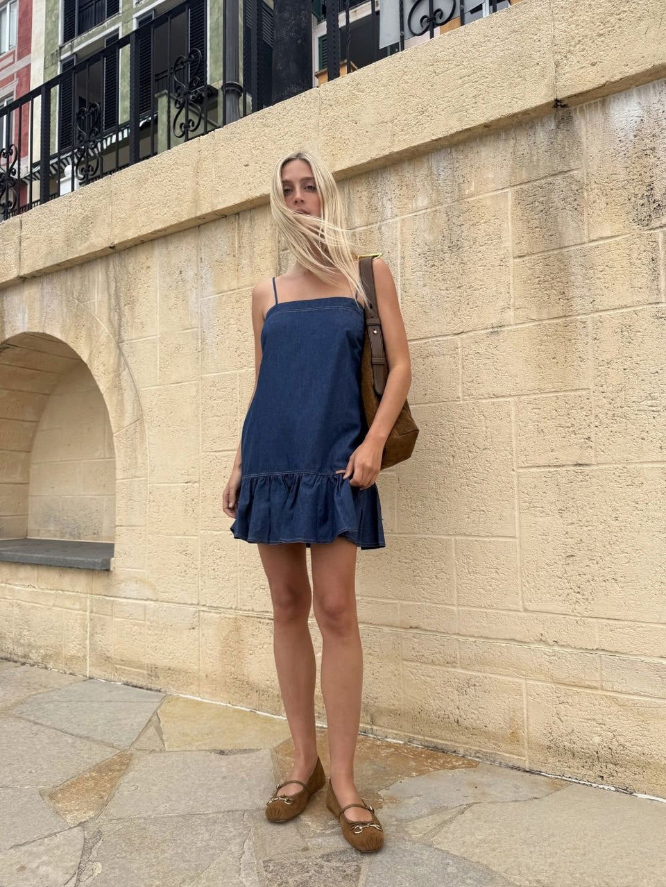 Alicia Chambray Denim Mini Dress