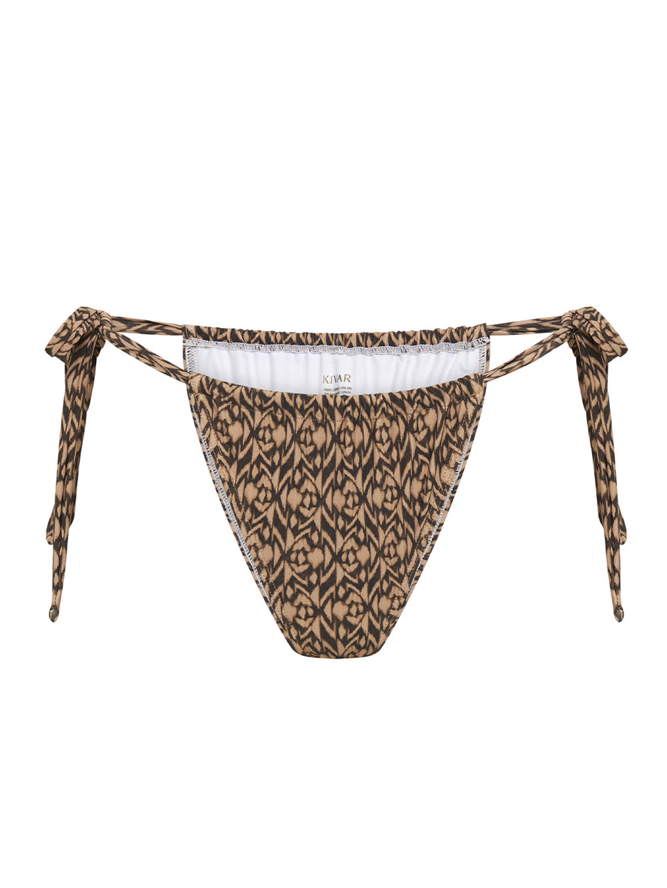 Marisa Tie Side Bikini Bottom | Brown and ivory aztek printed bikini bottom