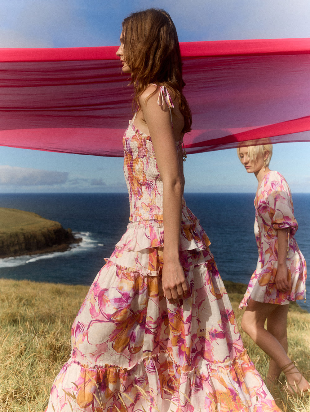 Floral strappy maxi dress online