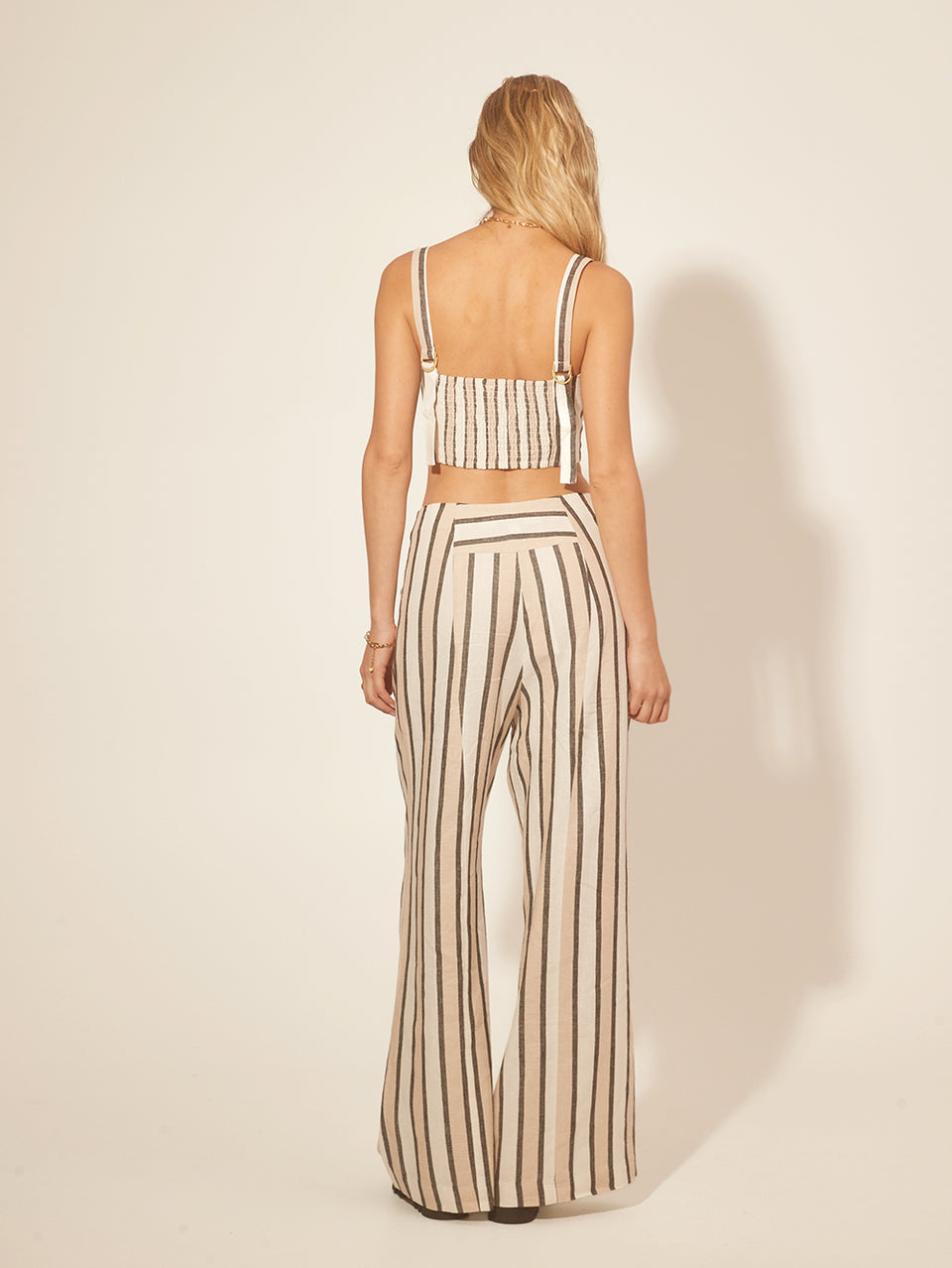 Oaklee Top KIVARI | Model wears stripe crop top back view