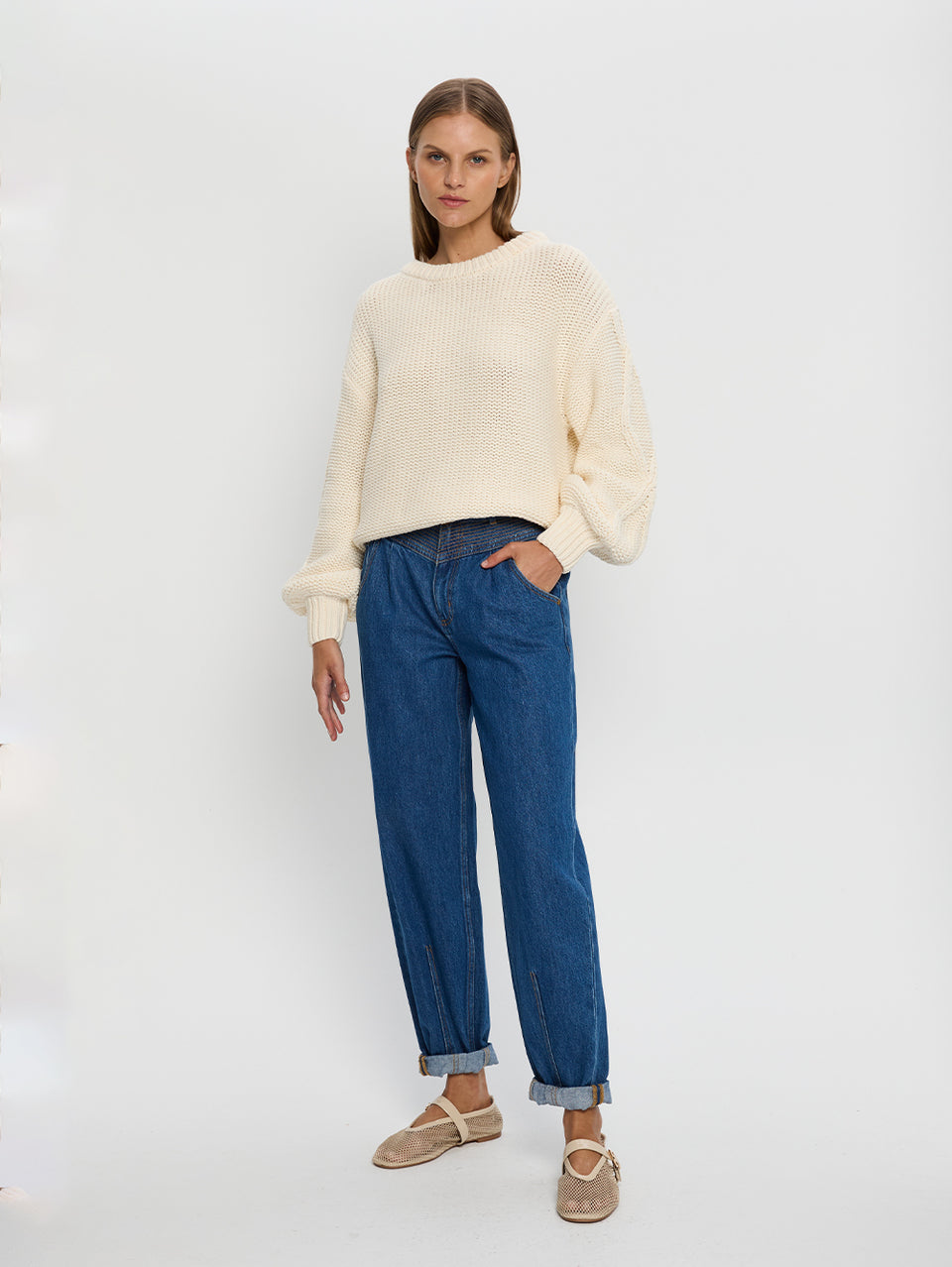 Olesia Knit Sweater - Cream